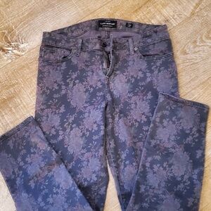 lucky brand cropped multi print jeans, size 8/29